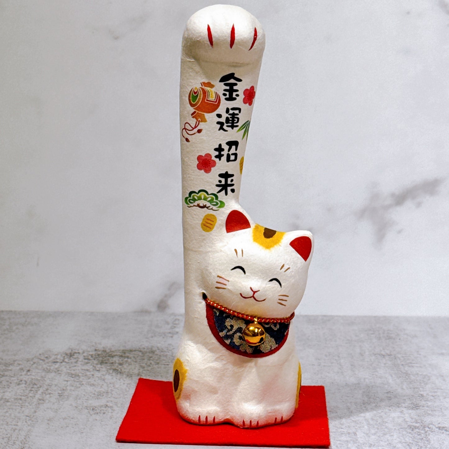 日本和紙好運招財貓 長手 中號
