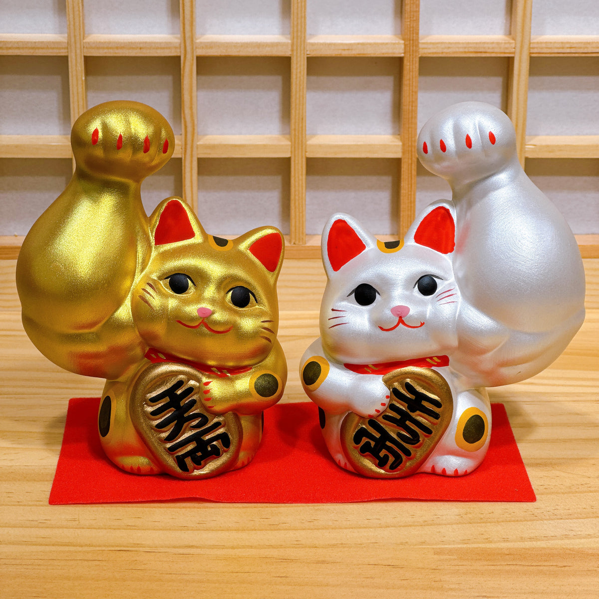 日本筋肉小判招財貓 金銀套裝