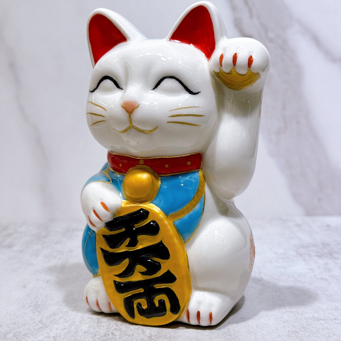 日本清水燒招財貓 仫繪 富士櫻貓大神