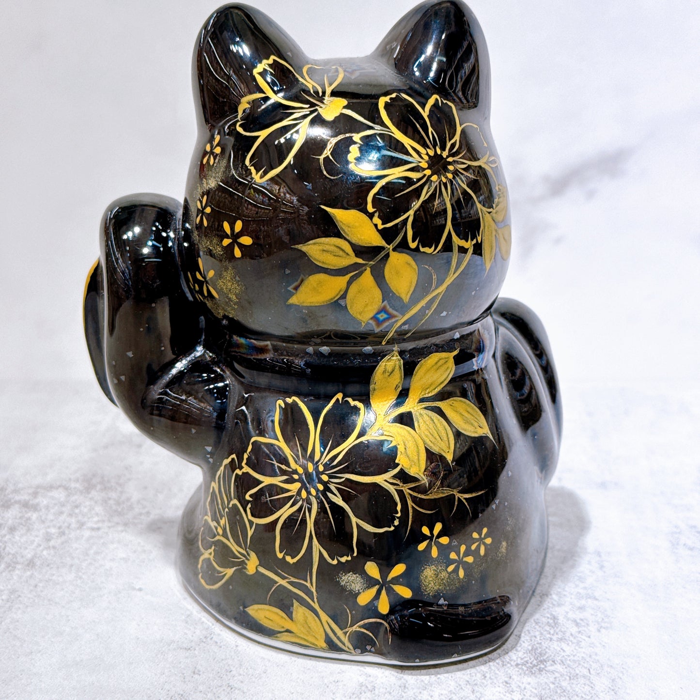 日本清水燒招財貓 達摩 星結晶 体花