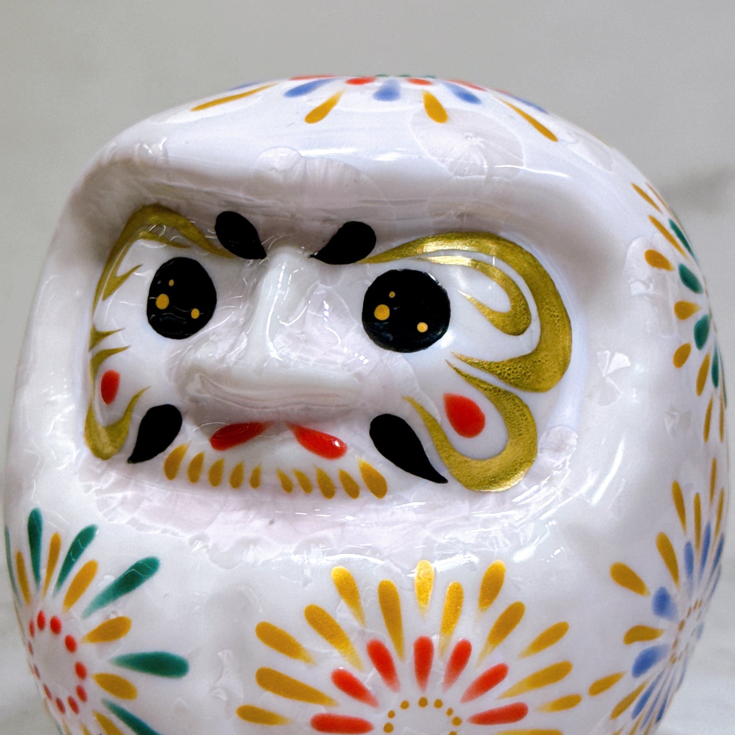 日本清水燒達摩 花結晶 桃 花火 小號