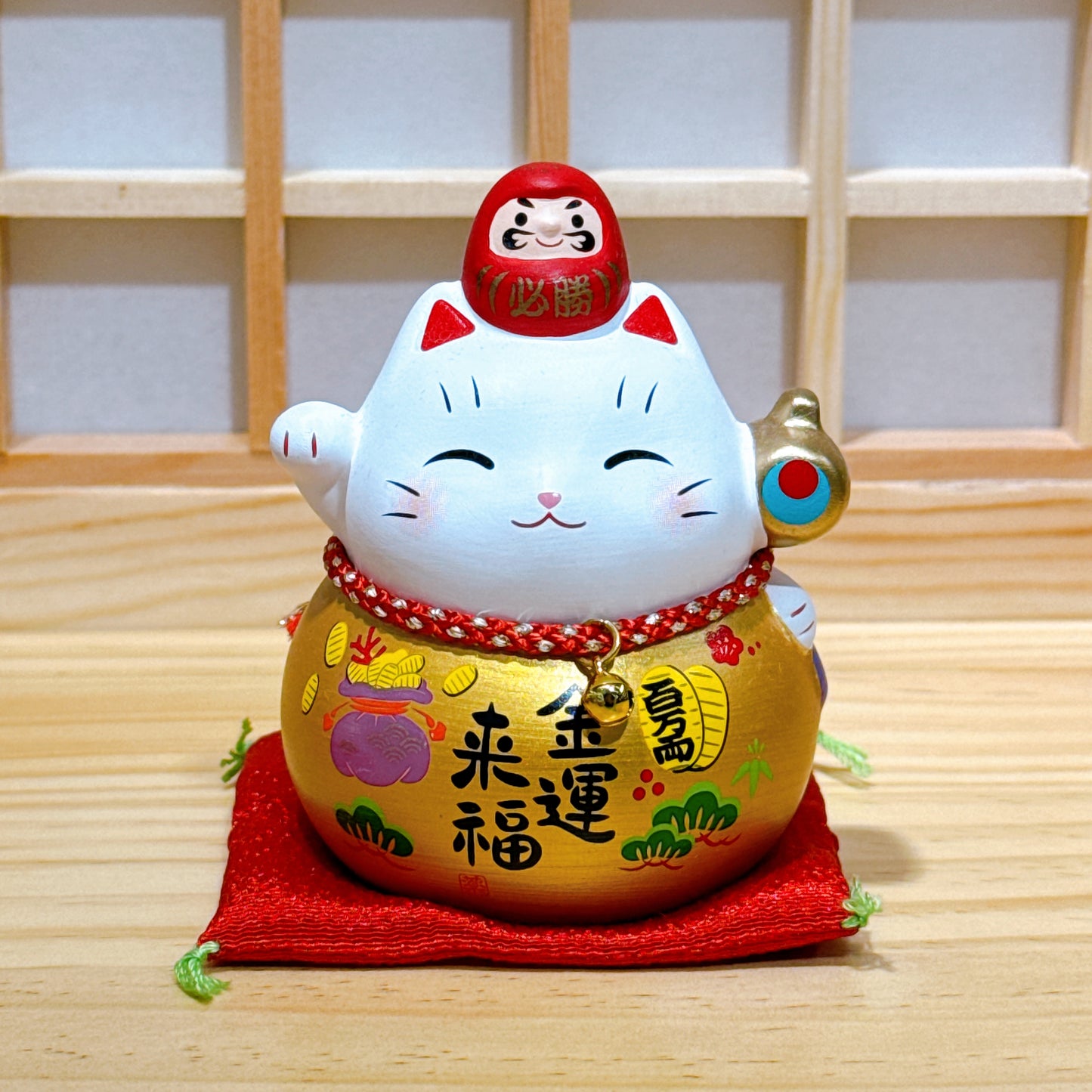 日本耀彩必勝達摩招財貓 小號