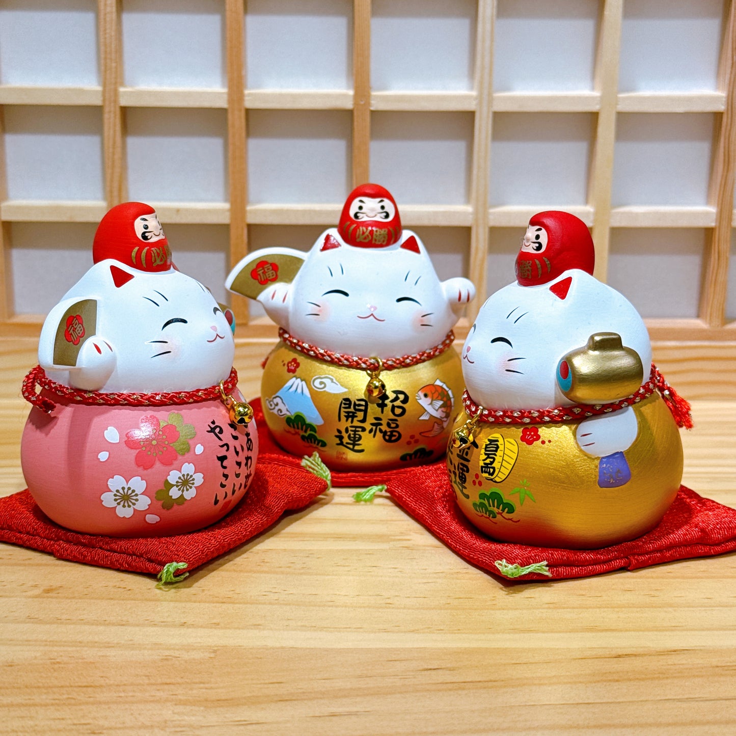 日本耀彩必勝達摩招財貓 小號