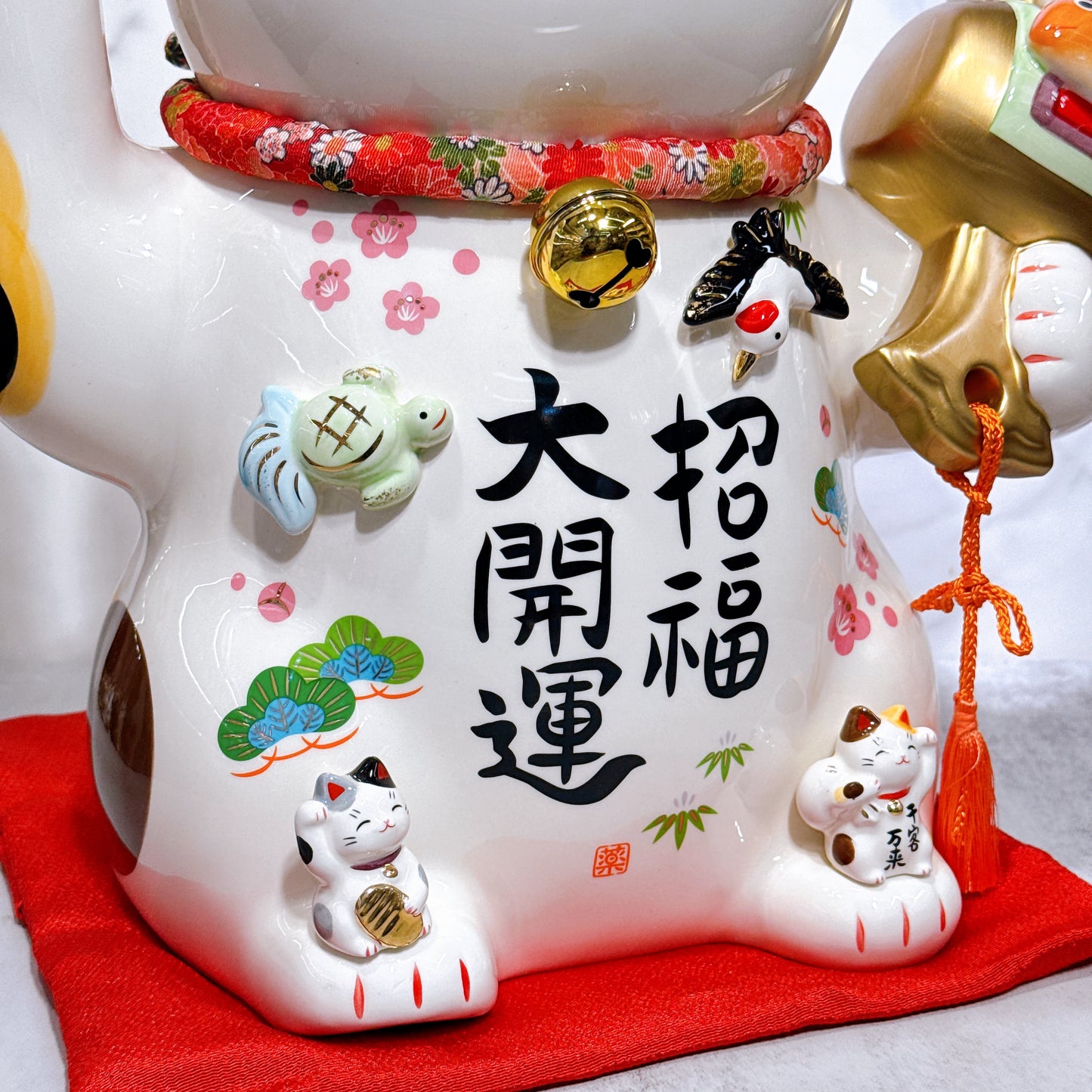 Japanese painted lucky cat, size 11.5 