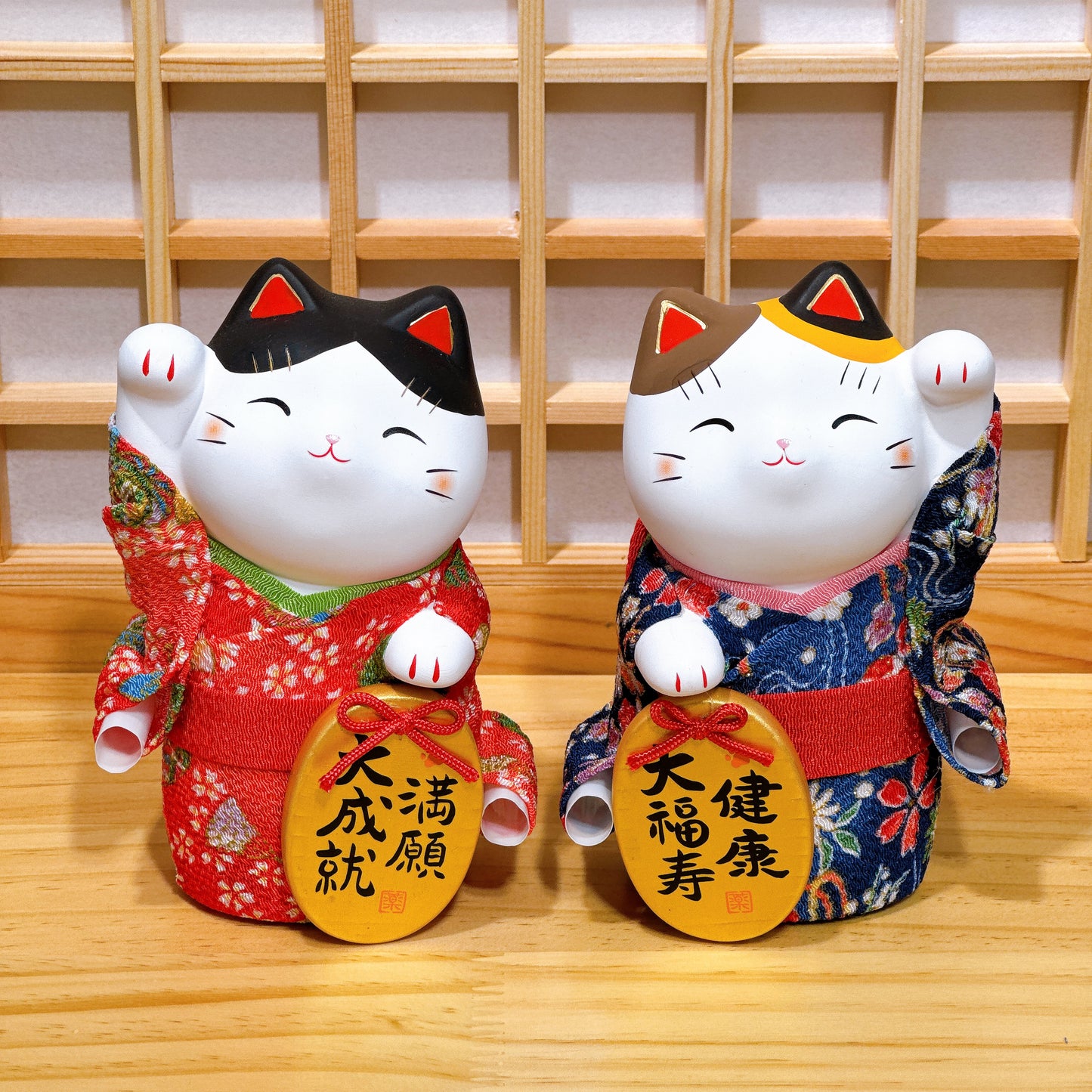 Japanese Brocade Kimono Lucky Cat Series Medium Size 