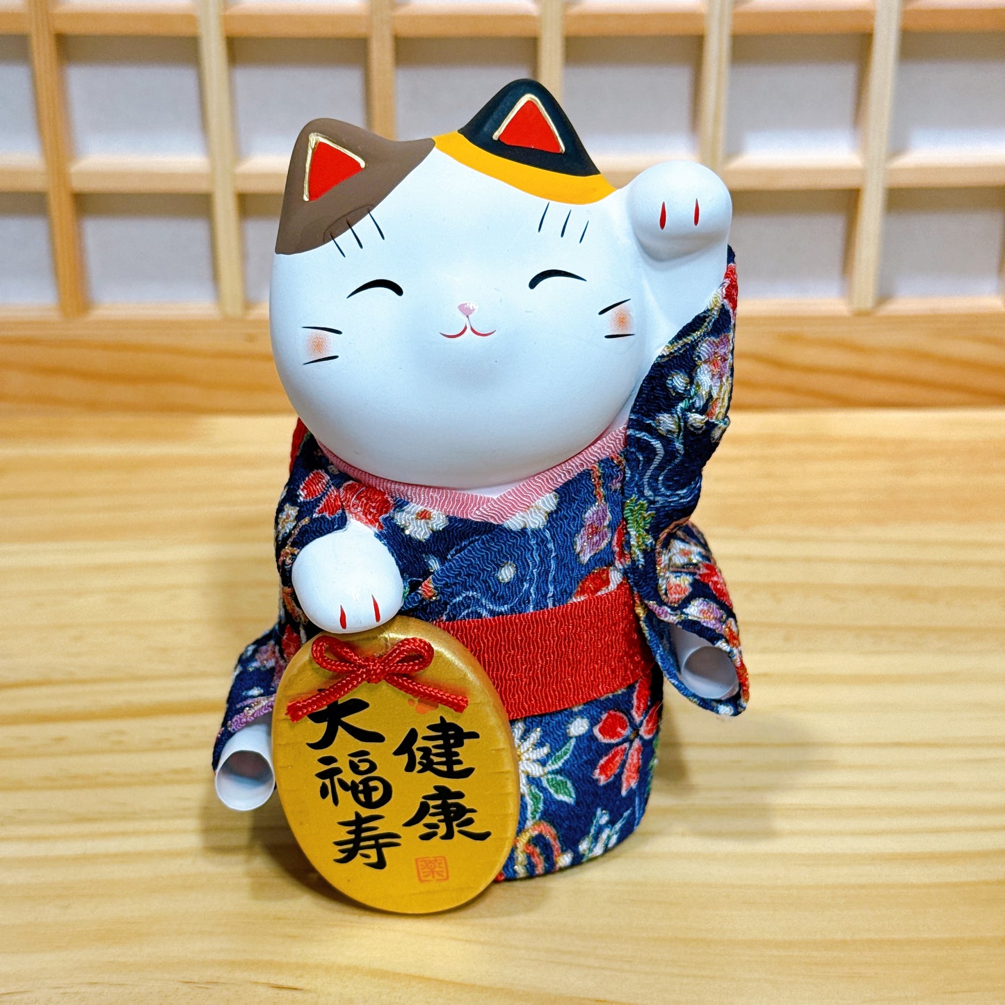 Japanese Brocade Kimono Lucky Cat Series Medium Size 