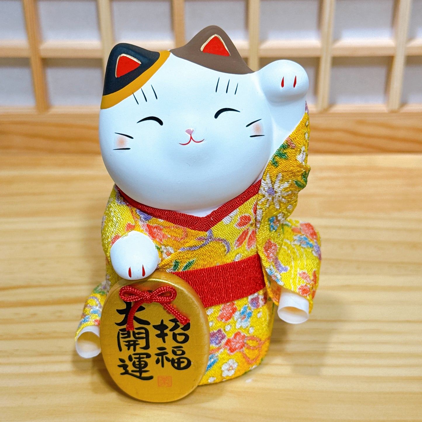 Japanese Brocade Kimono Lucky Cat Series Medium Size 