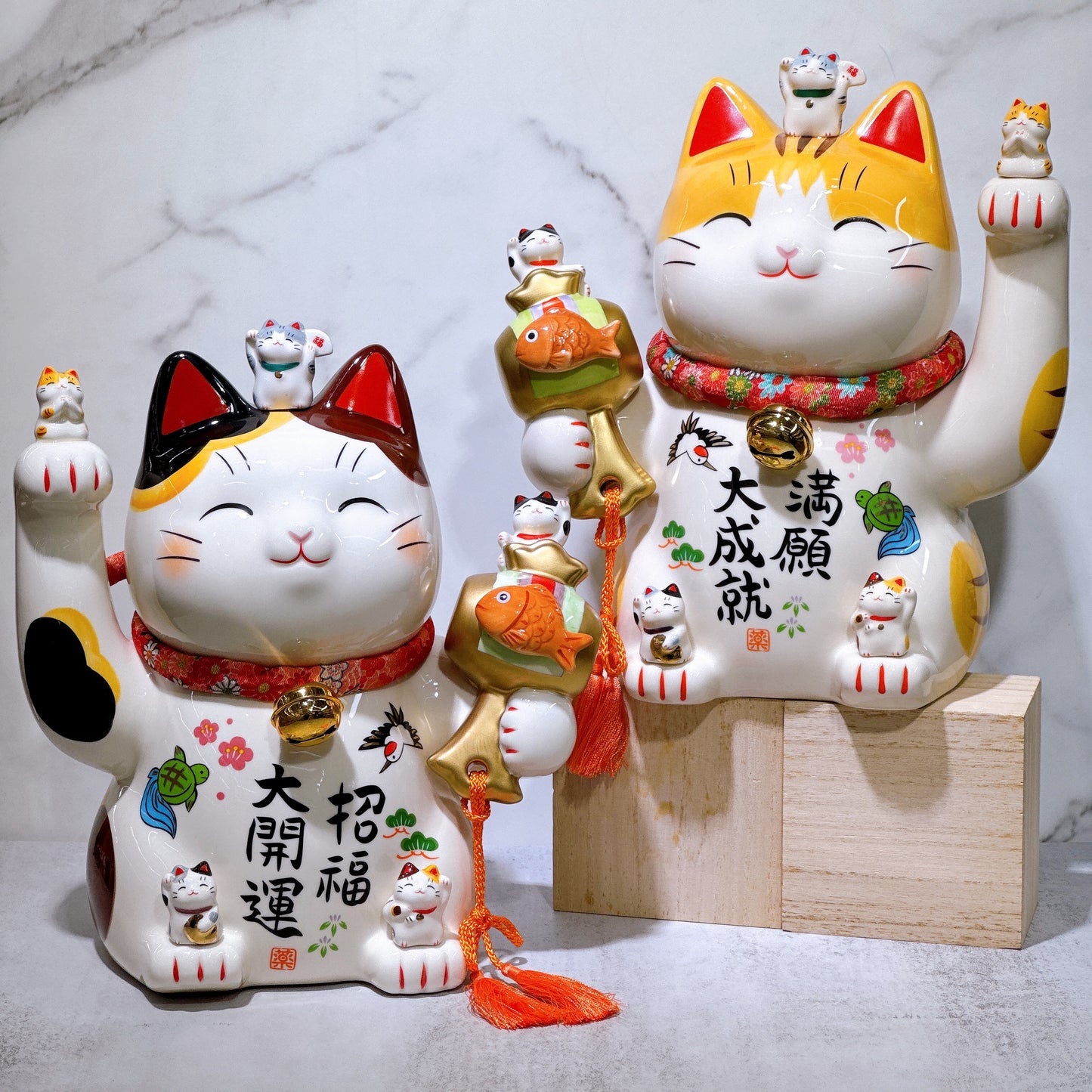 日本彩繪願滿大成就招財貓 7.5號