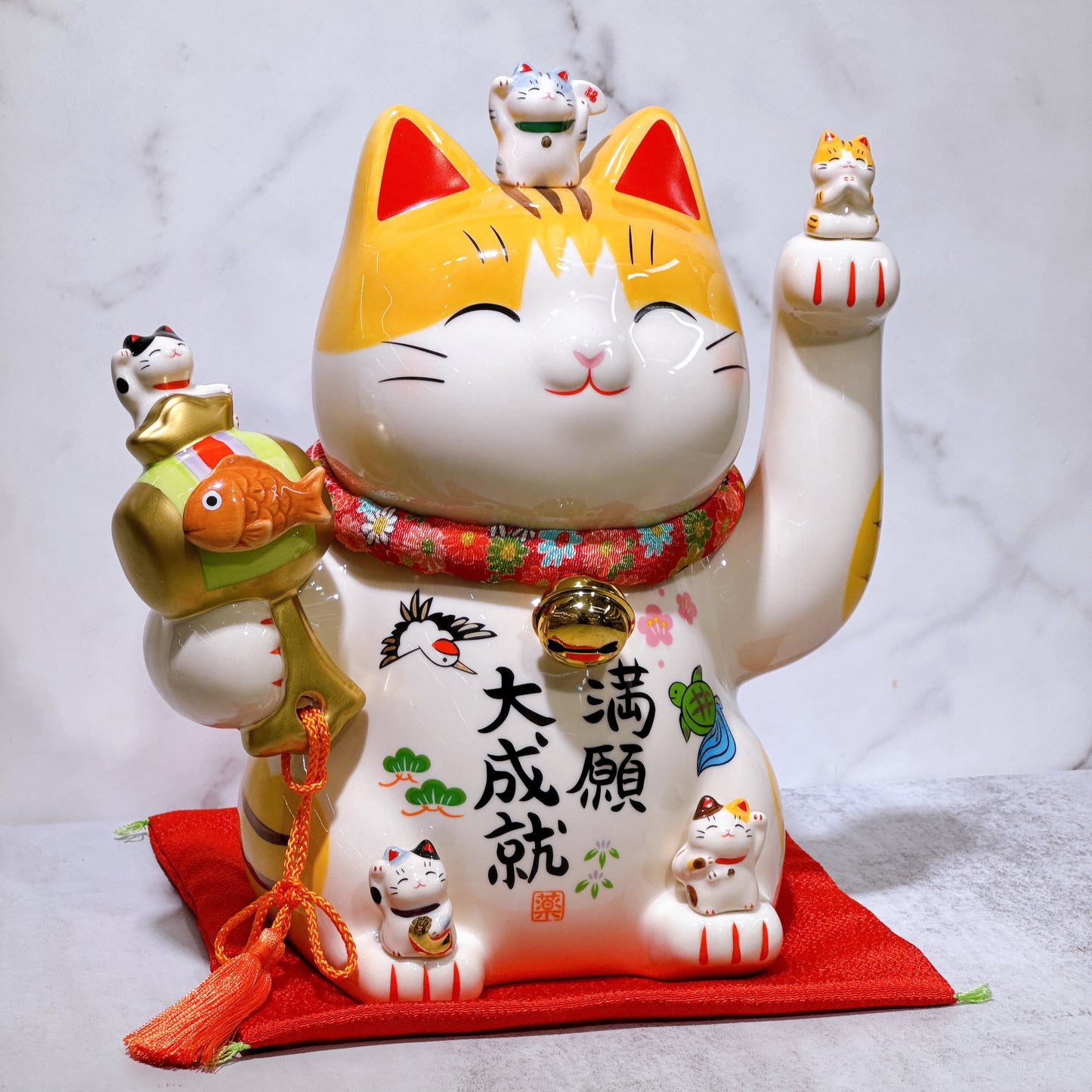 日本彩繪願滿大成就招財貓 7.5號