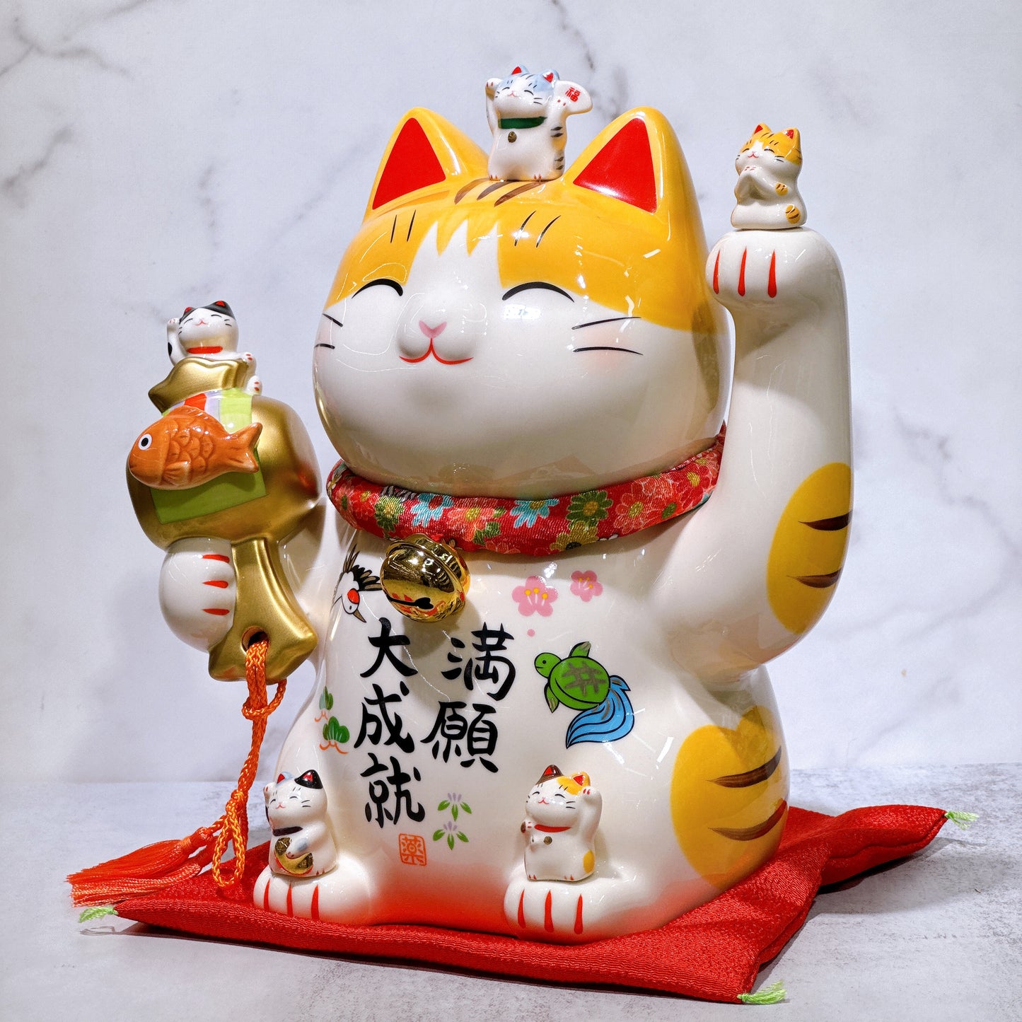 日本彩繪願滿大成就招財貓 7.5號