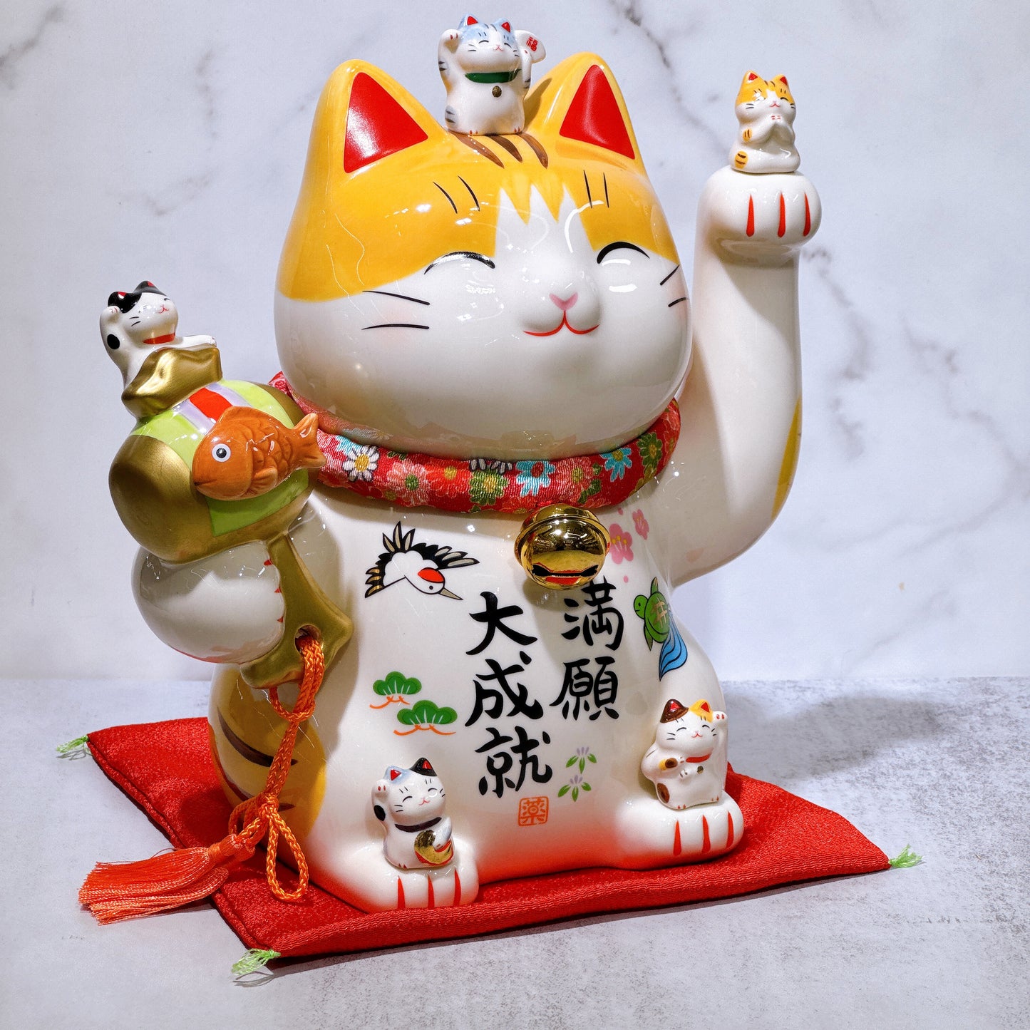 日本彩繪願滿大成就招財貓 7.5號