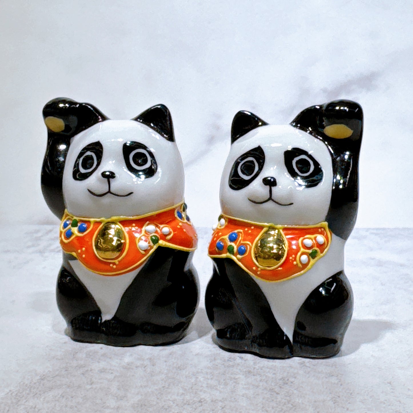 Japanese Kutani yaki Lucky Cat Panda 