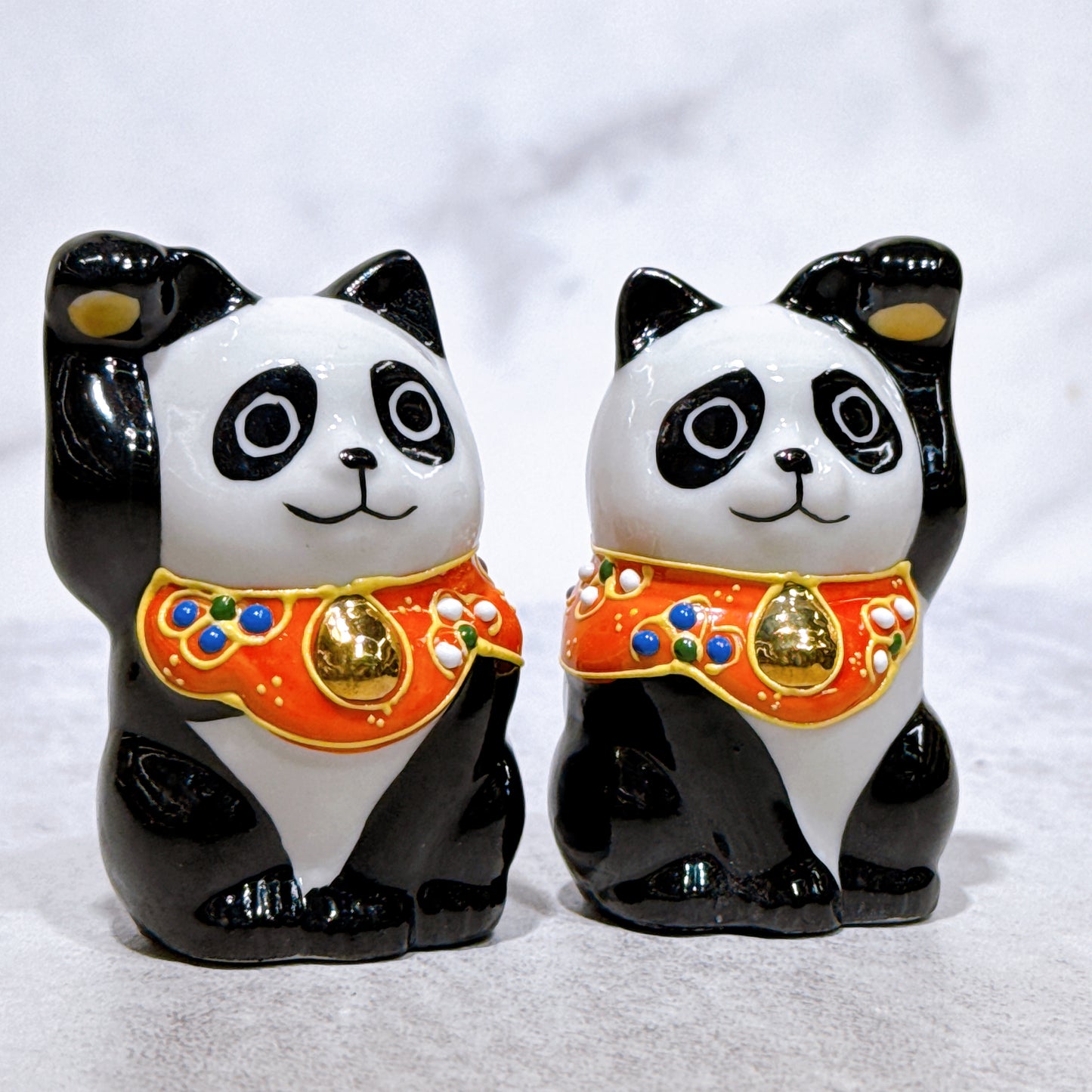 Japanese Kutani yaki Lucky Cat Panda 