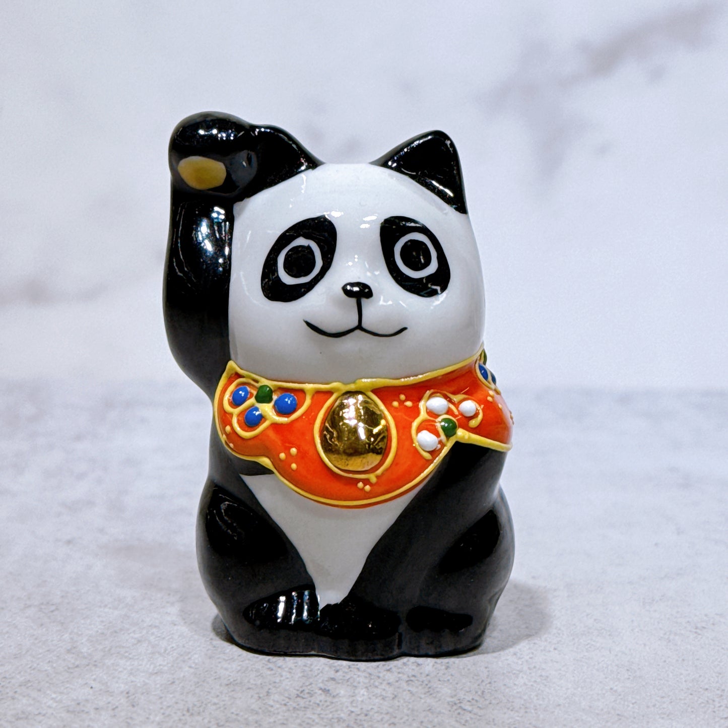 Japanese Kutani yaki Lucky Cat Panda 