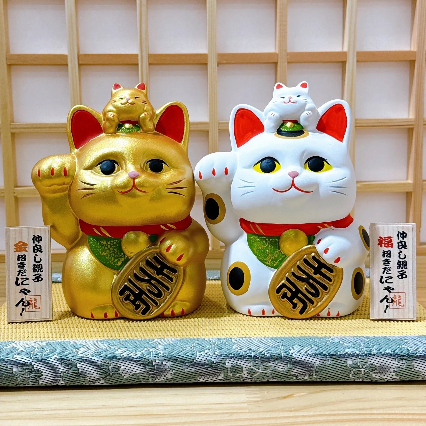 日本仲良親子金運招財貓