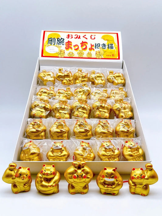 日本剛丸筋肉招財貓 特小 籤