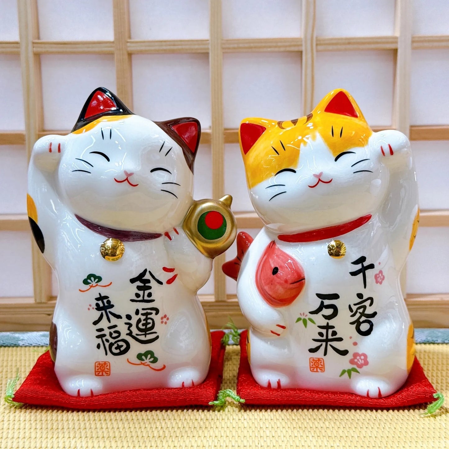 日本彩繪金運千客萬來招財貓