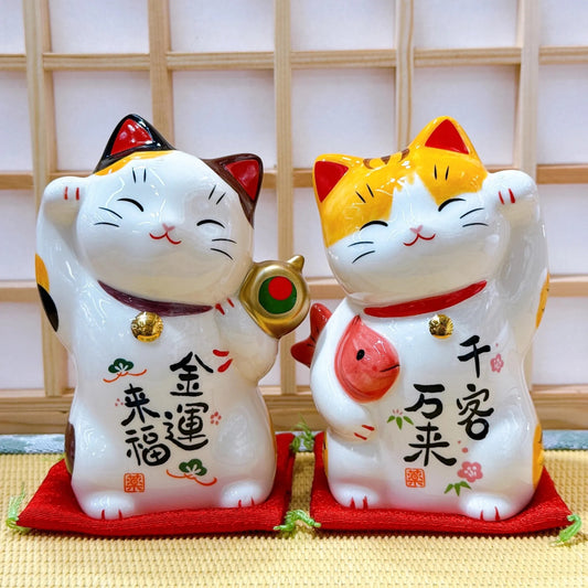 日本彩繪金運千客萬來招財貓