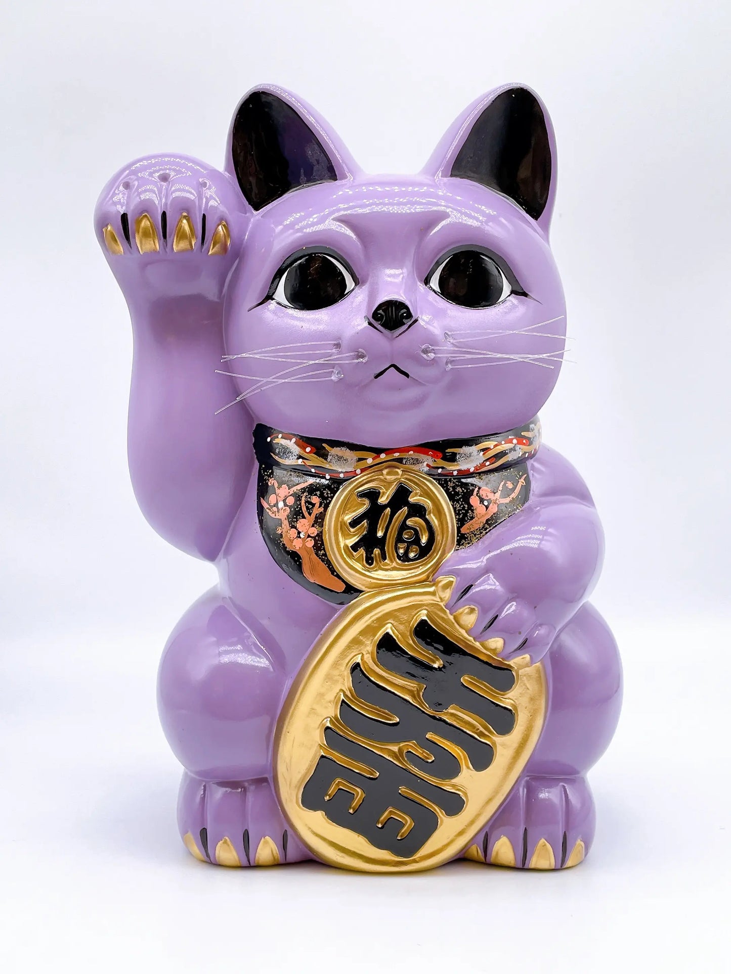日本常滑小判招財貓 10號 紫