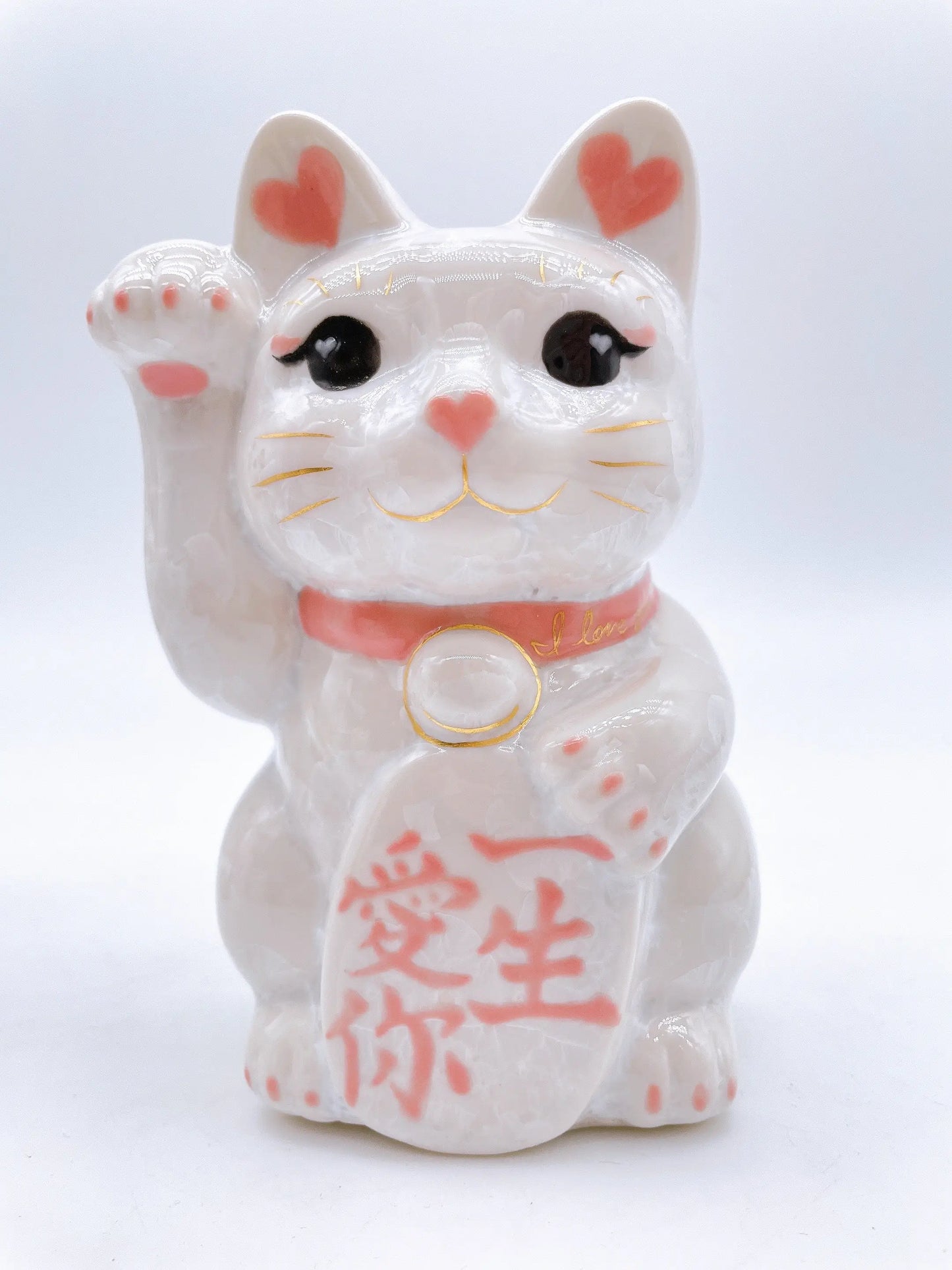 日本清水烧招财猫花结晶一生爱你