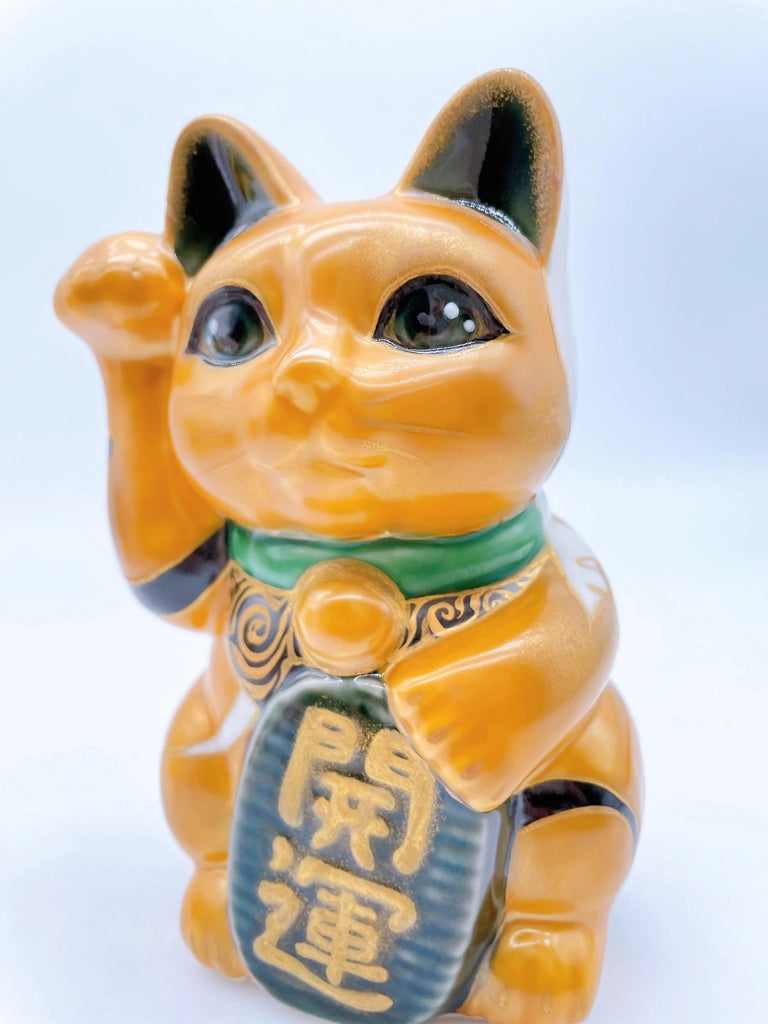 日本清水烧招财猫金地风神