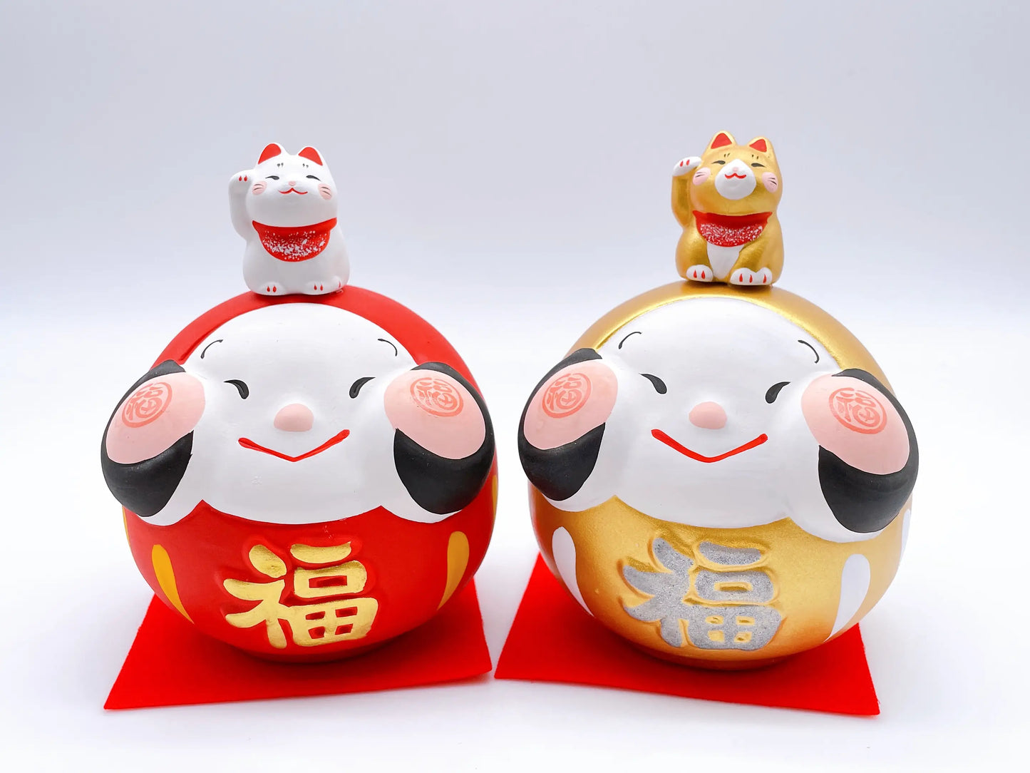 日本大招福達摩貓 貯金箱