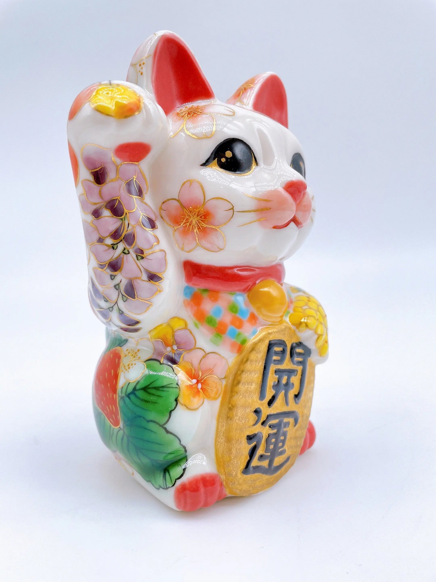 日本清水烧招财猫春之花