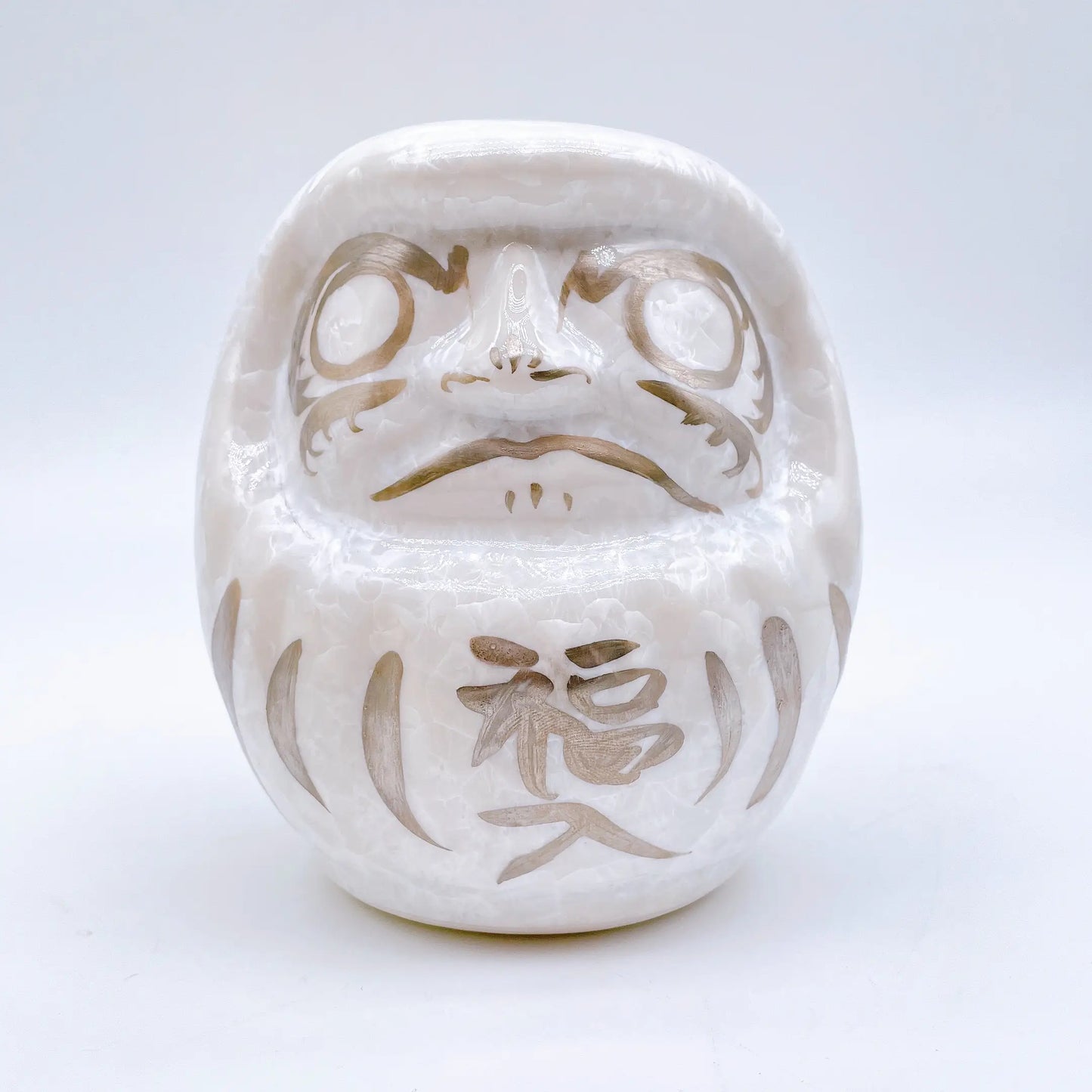 日本清水燒達摩 花結晶X銀彩 中