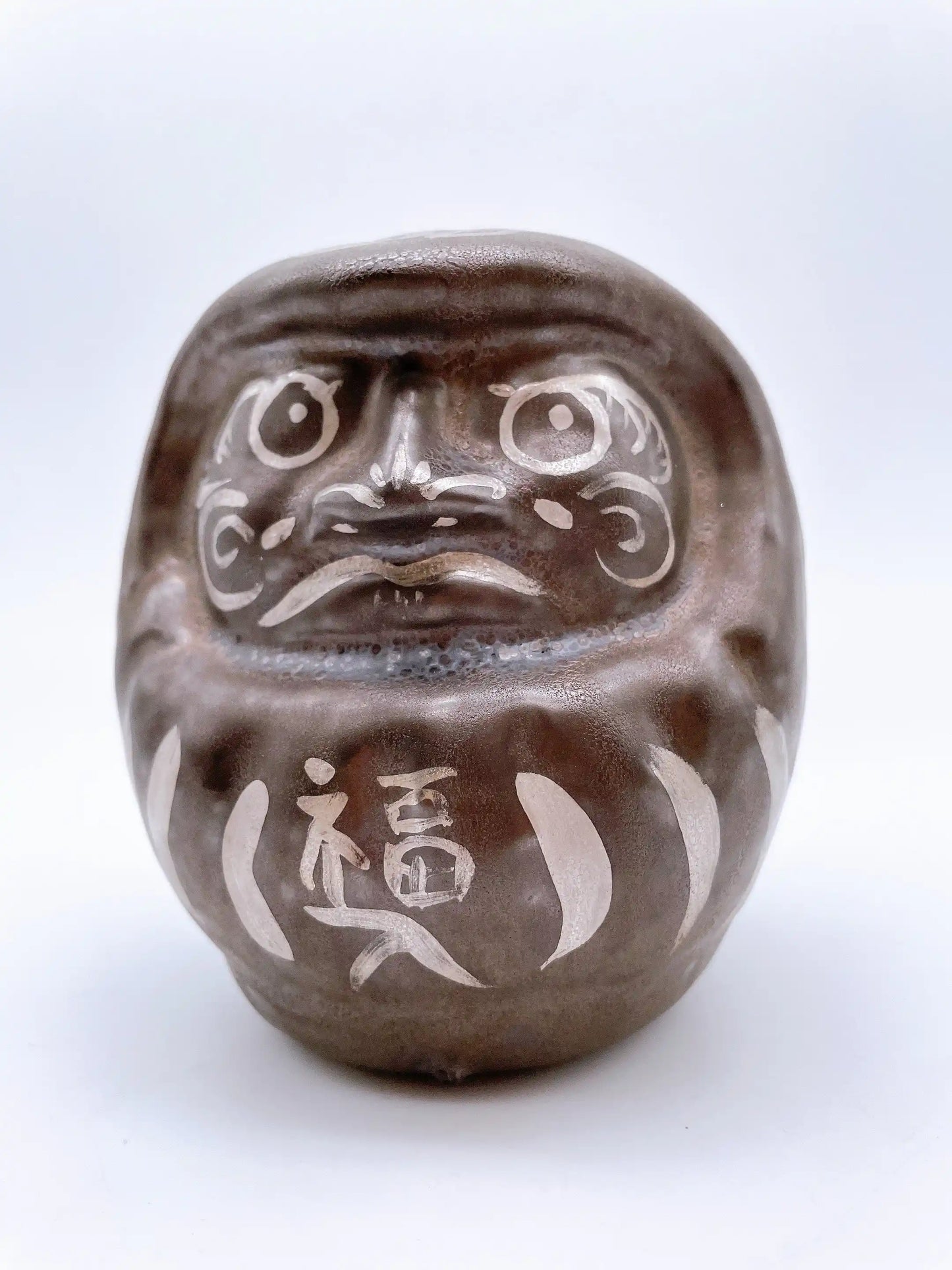 日本清水燒達摩 黑銹X銀 小