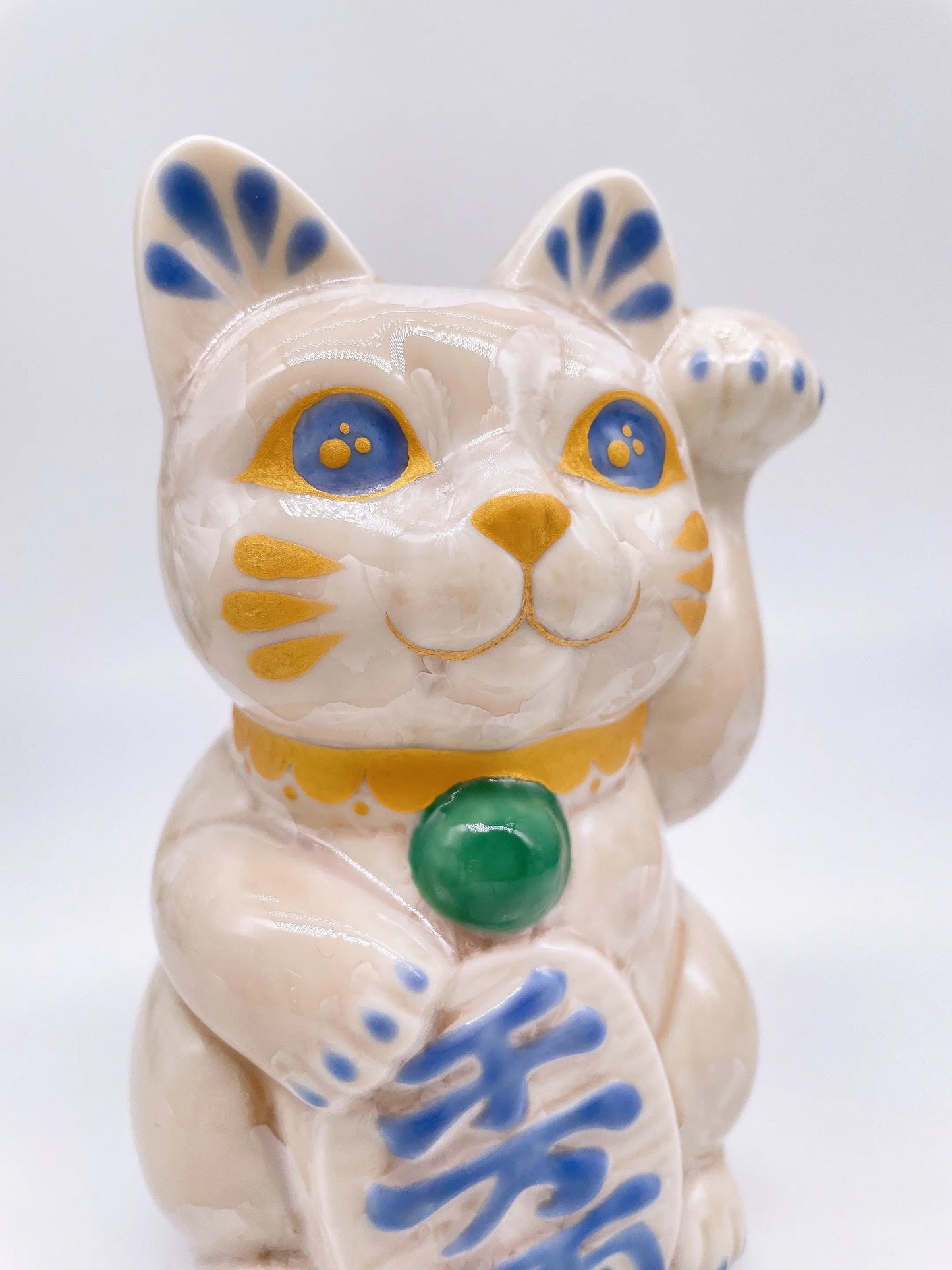 日本清水烧招财猫花结晶杏千万両