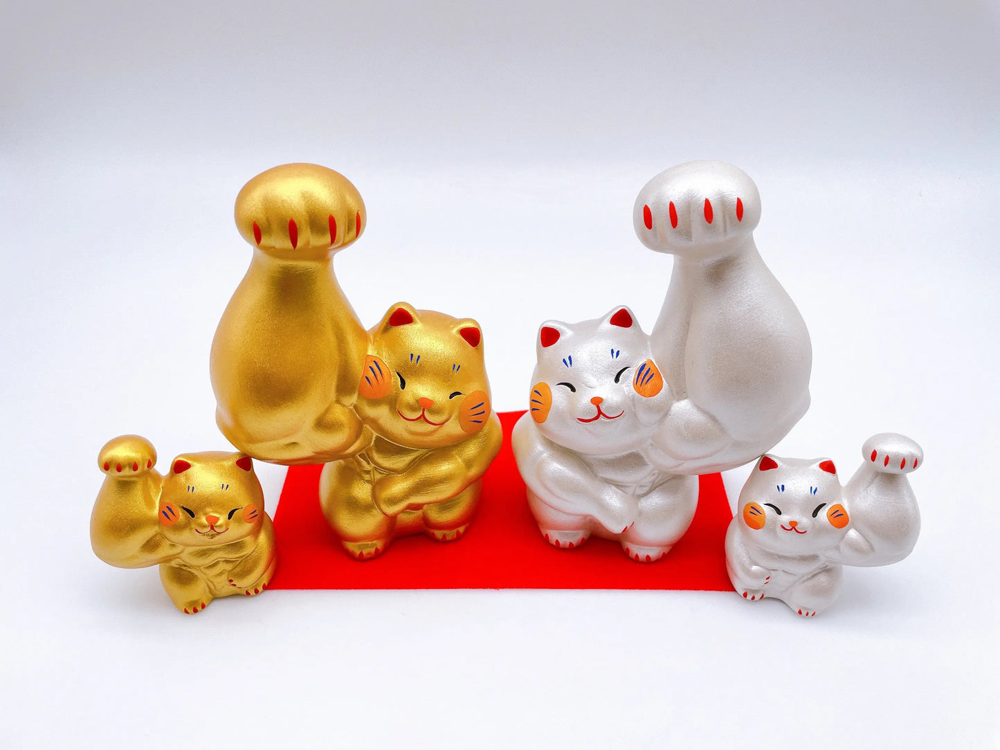 日本刚丸筋肉招财猫金银套装