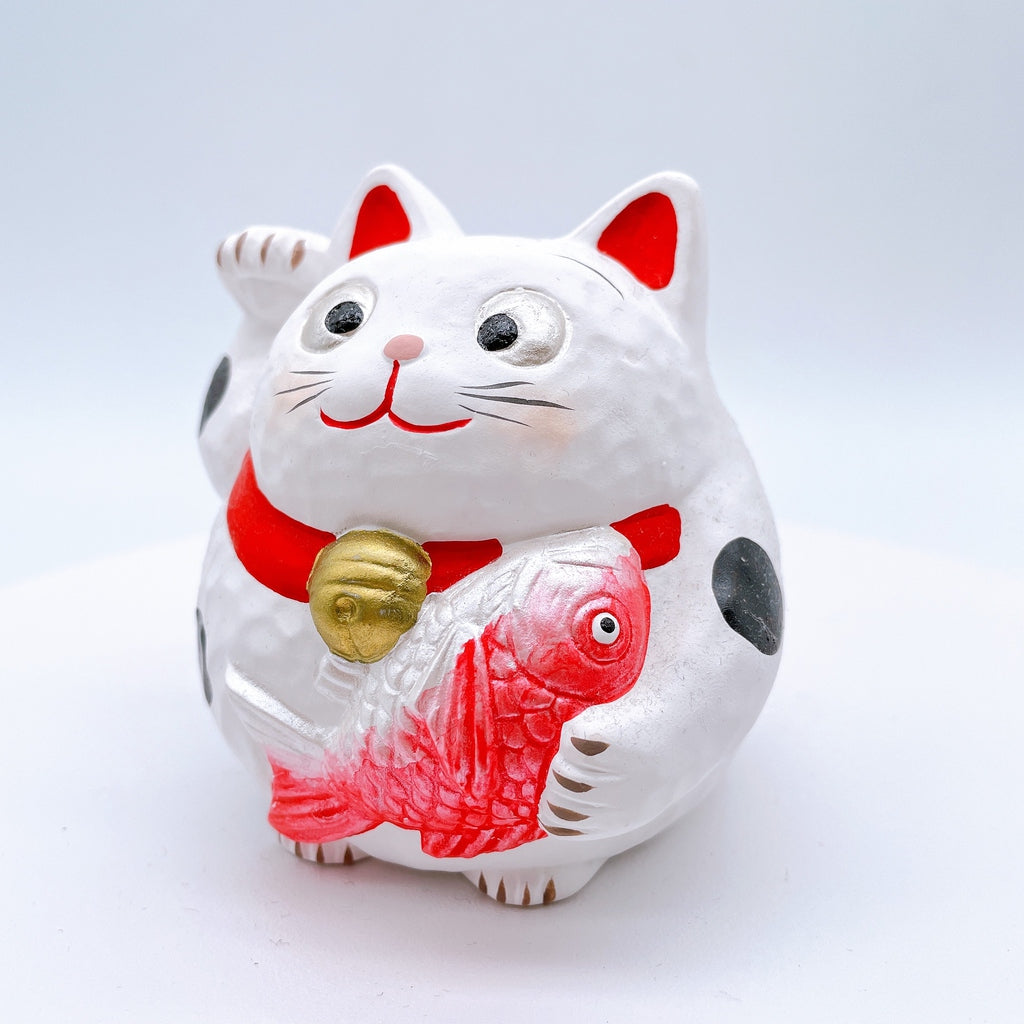 日本土鈴肥福氣小判招財貓