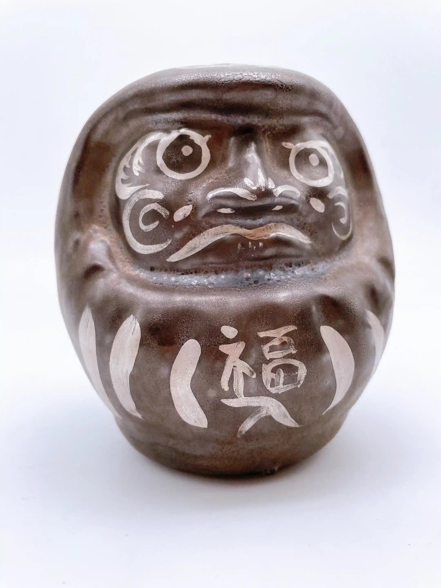 日本清水燒達摩 黑銹X銀 小
