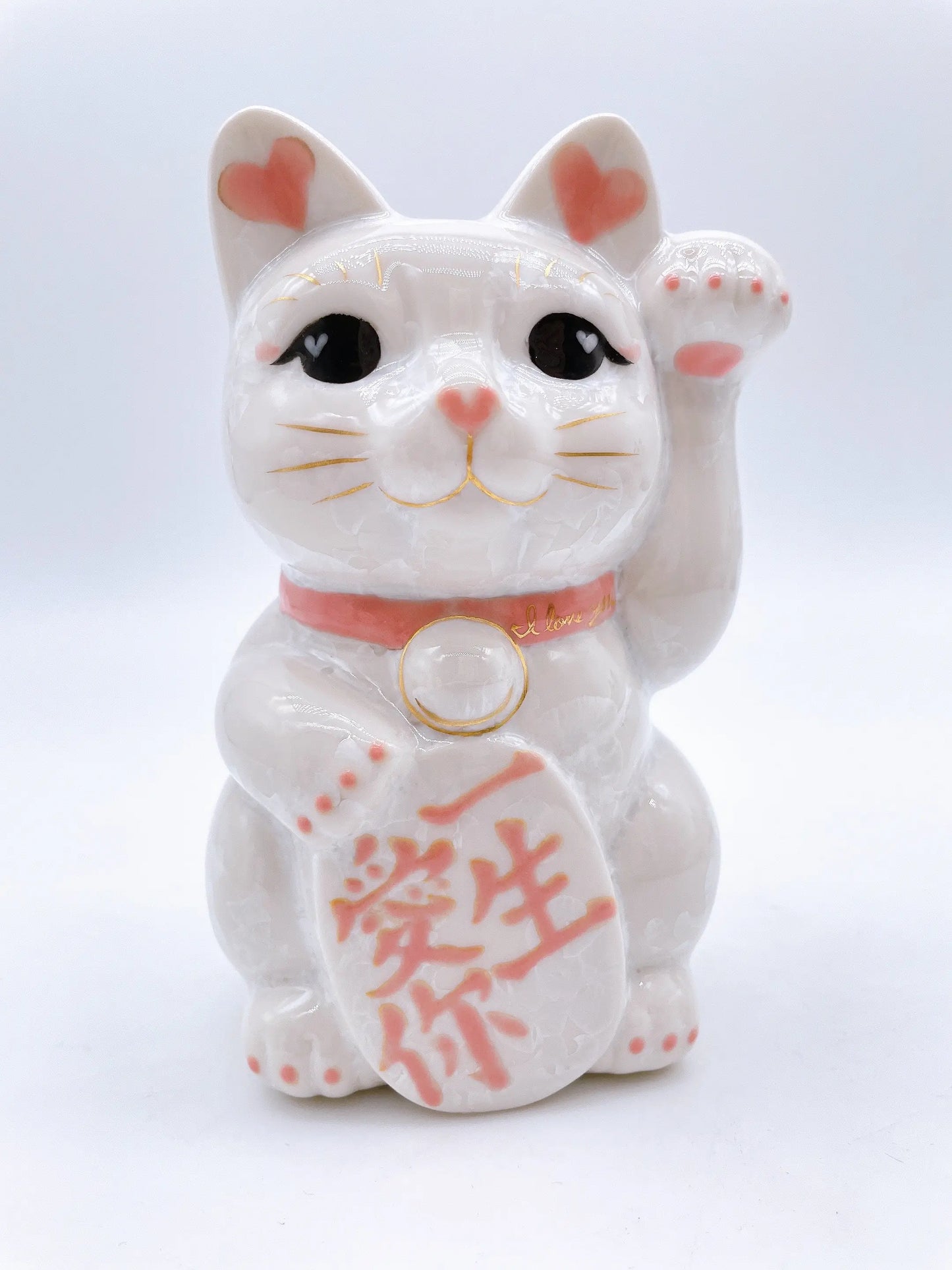 日本清水烧招财猫花结晶一生爱你