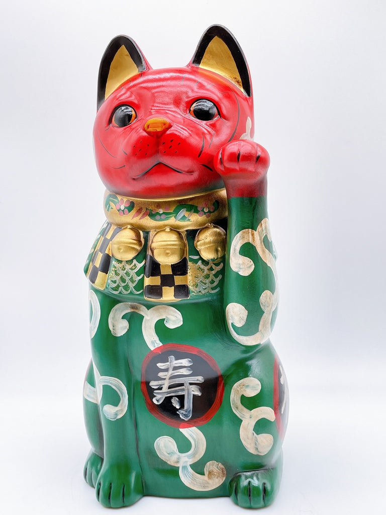 日本大正唐草招财猫.复刻版特大