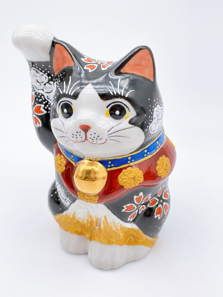 日本九谷烧樱花金富士招财猫