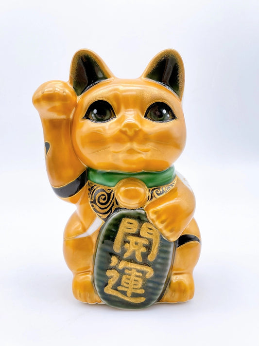日本清水燒招財貓 金地 風神