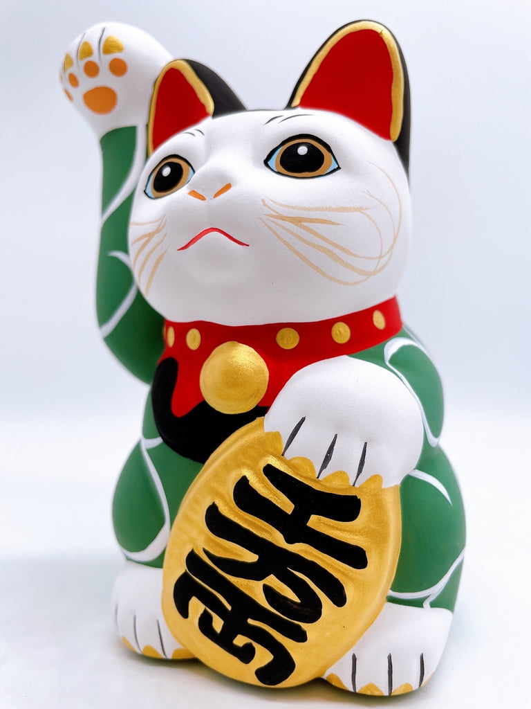 日本唐草千万两招财猫绿色