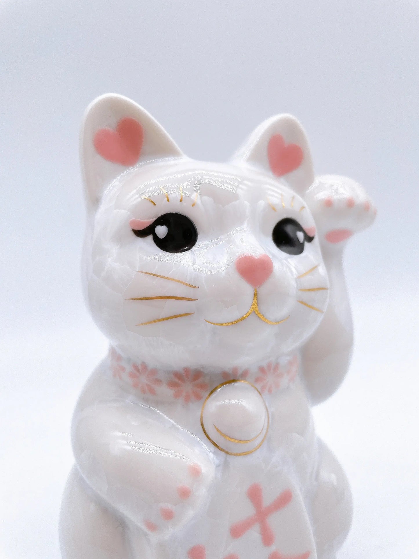 日本清水烧招财猫花结晶十全十美