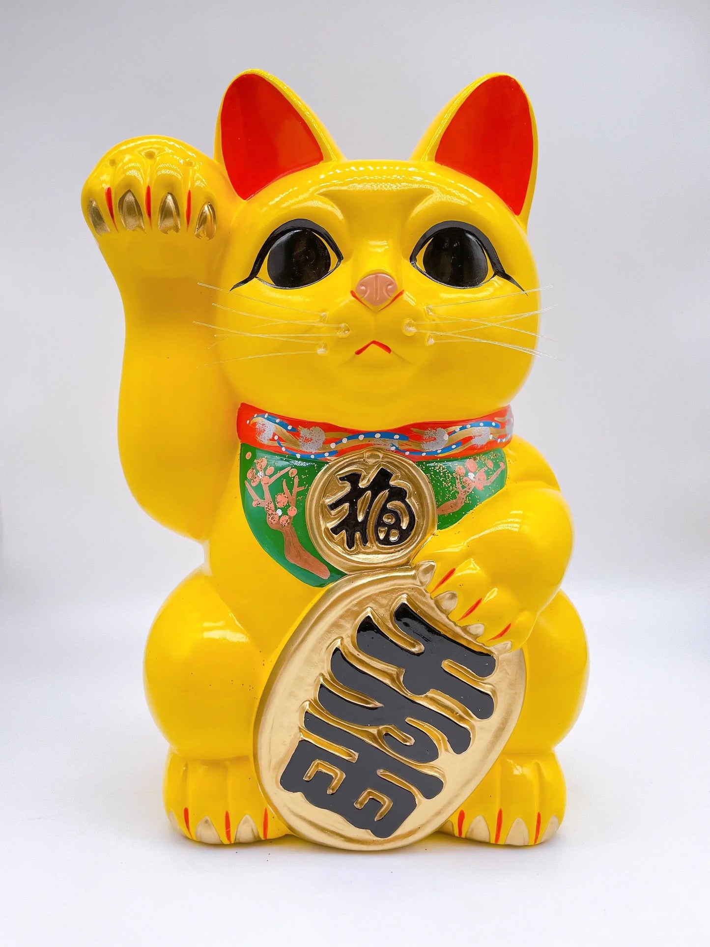 日本常滑小判招財貓 10號 黃