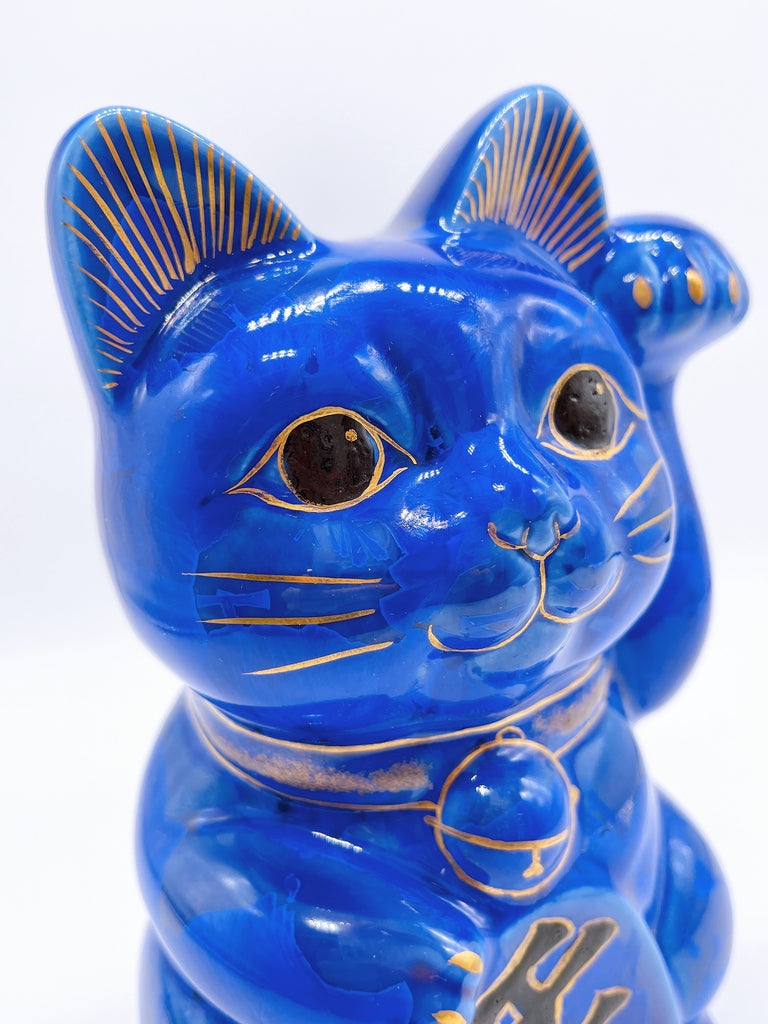 日本清水烧招财猫花结晶琉璃