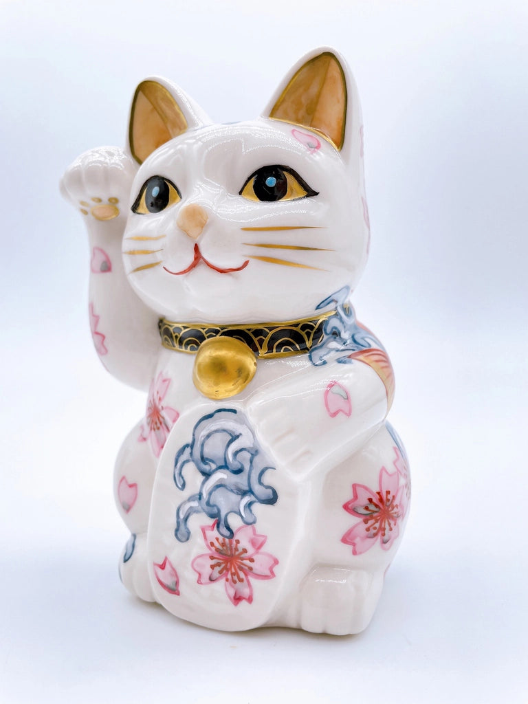日本清水燒招財貓 鯉滝登櫻