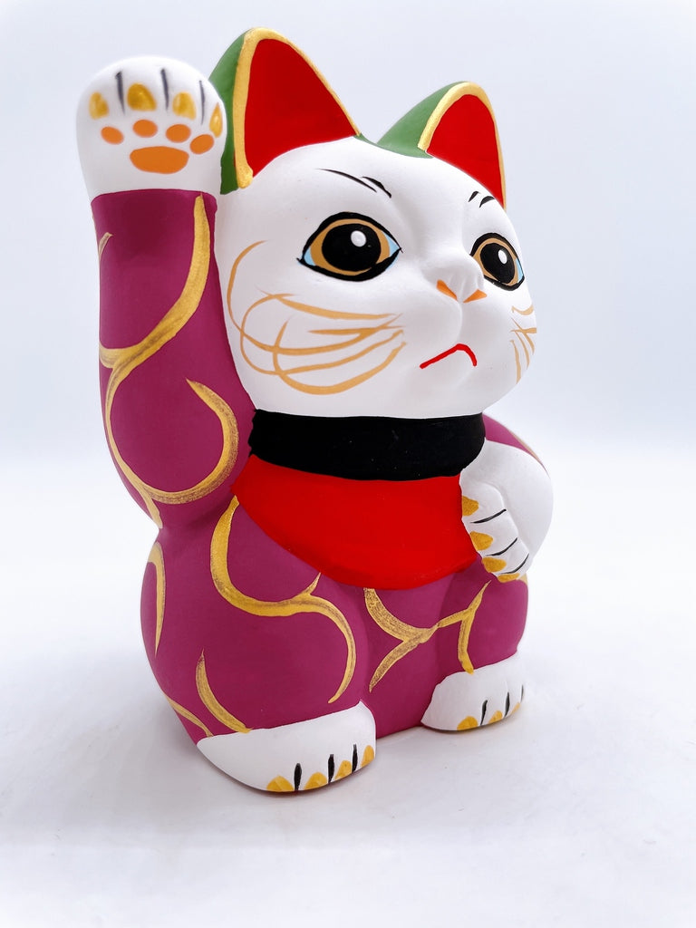 日本唐草千万两招财猫紫色