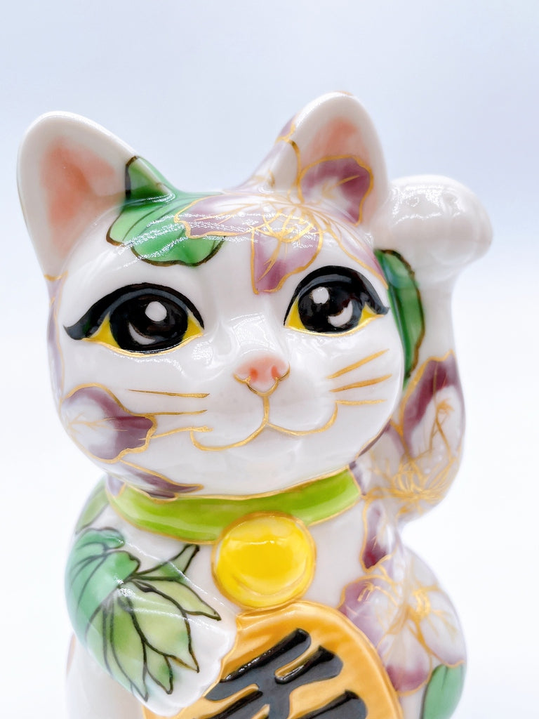 日本清水烧招财猫紫荆花