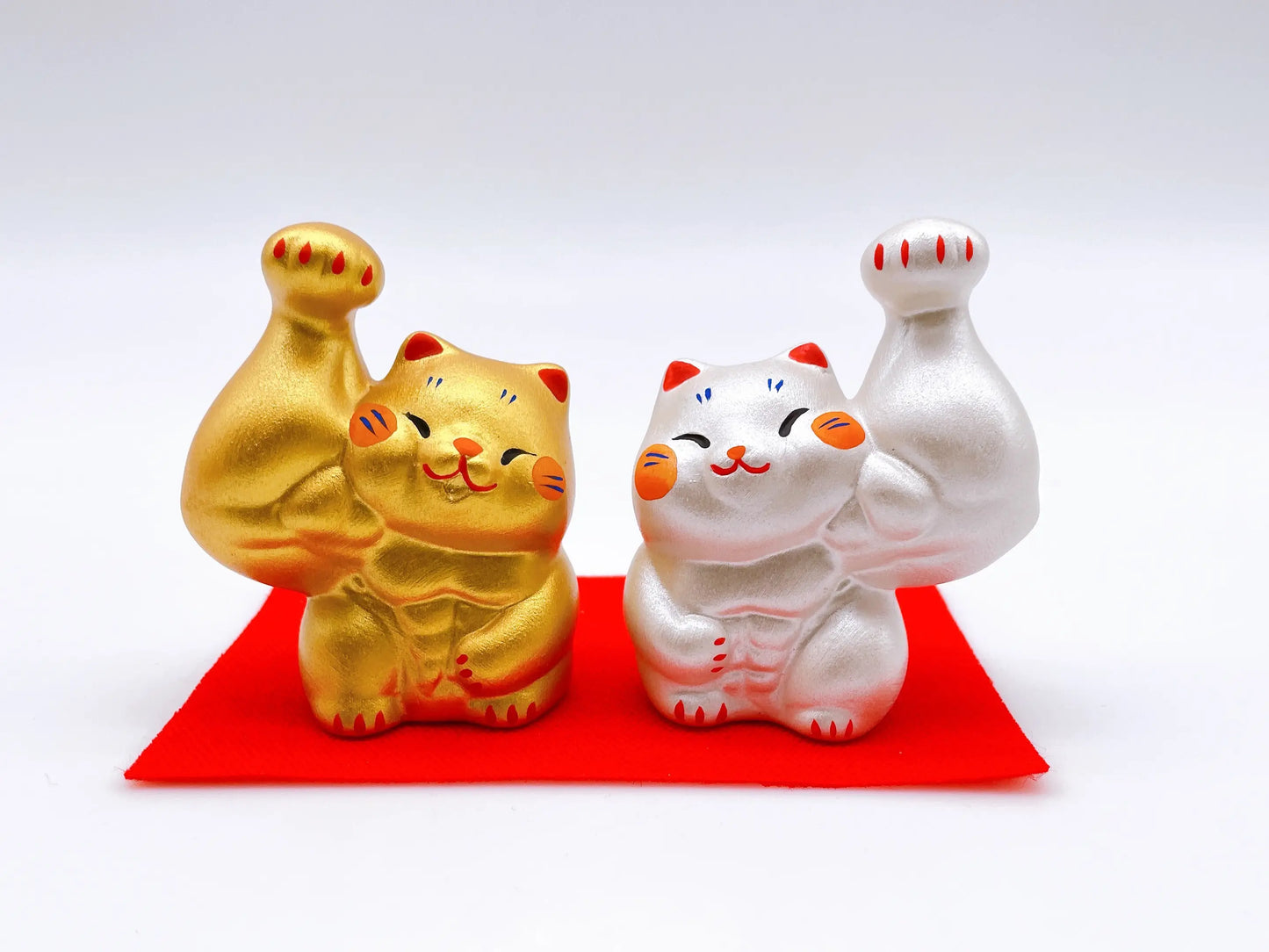 日本刚丸筋肉招财猫金银套装