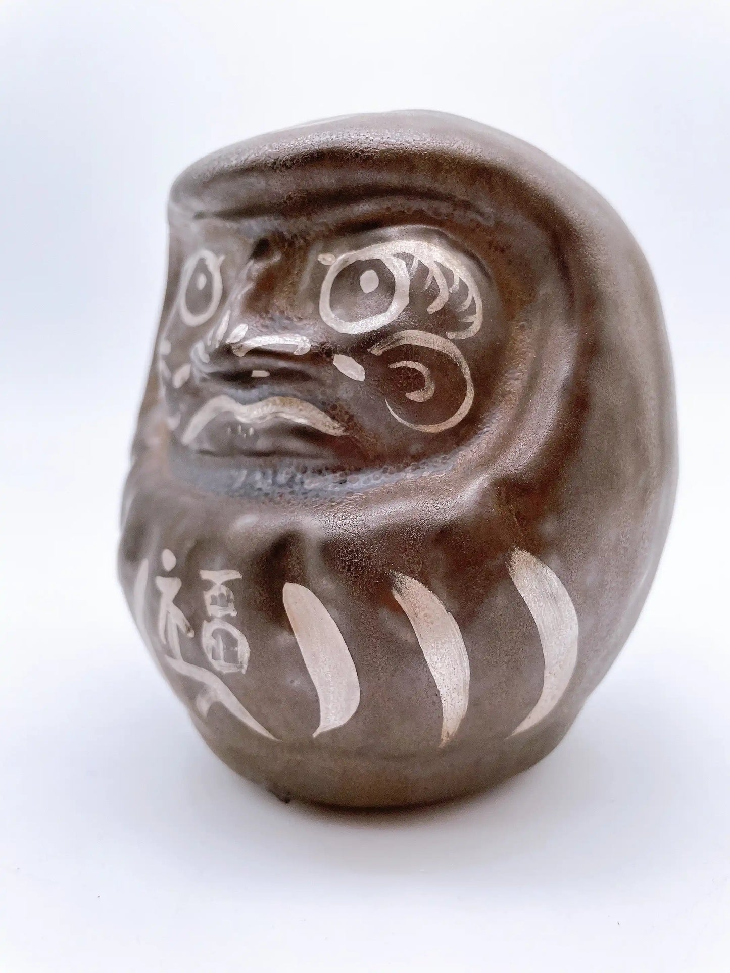 日本清水燒達摩 黑銹X銀 小