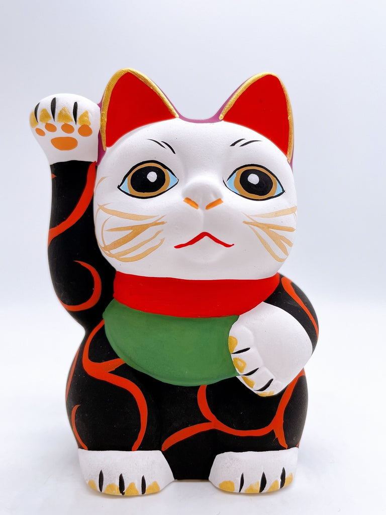 日本唐草千万两招财猫黑色