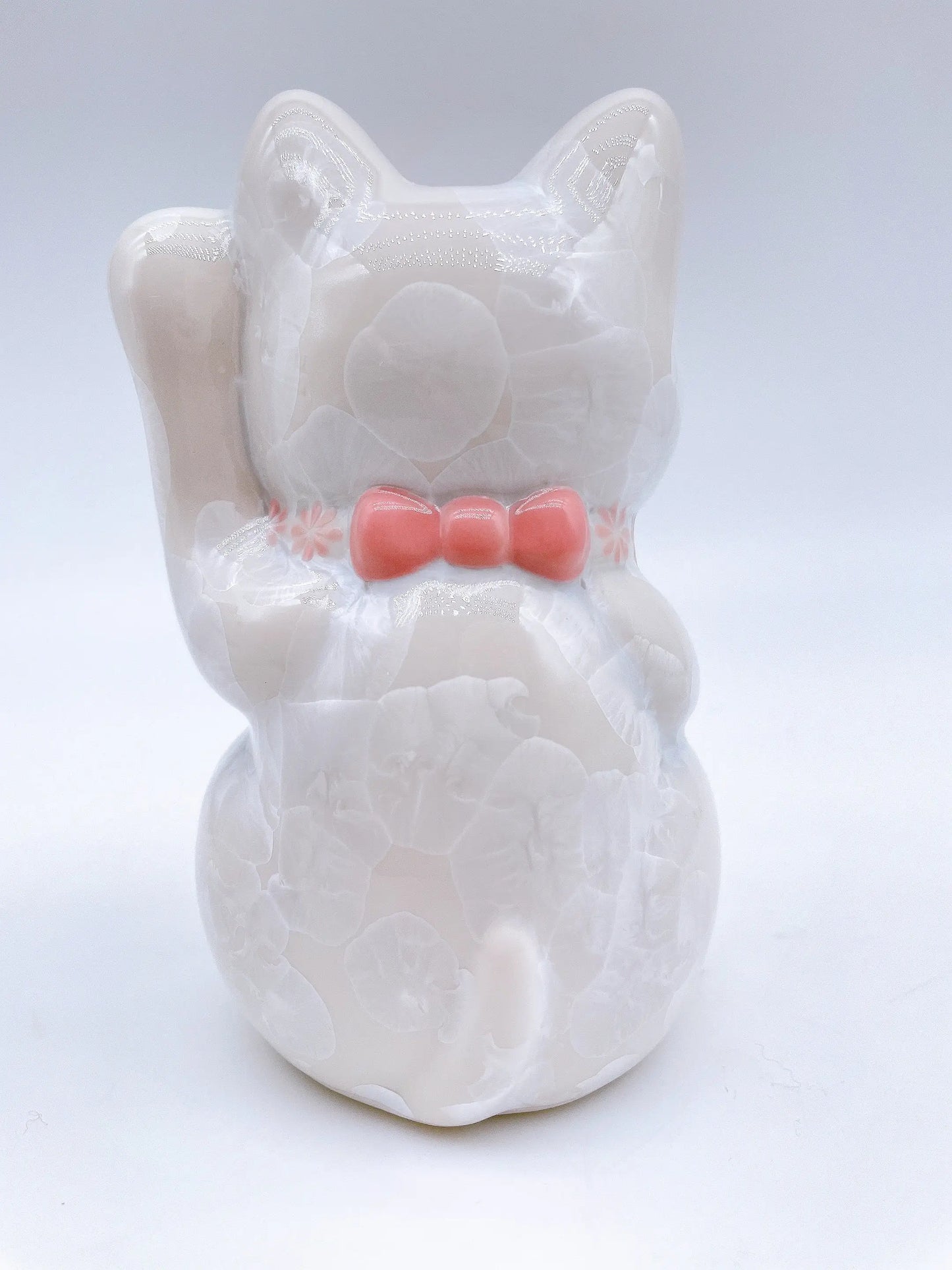 日本清水烧招财猫花结晶十全十美