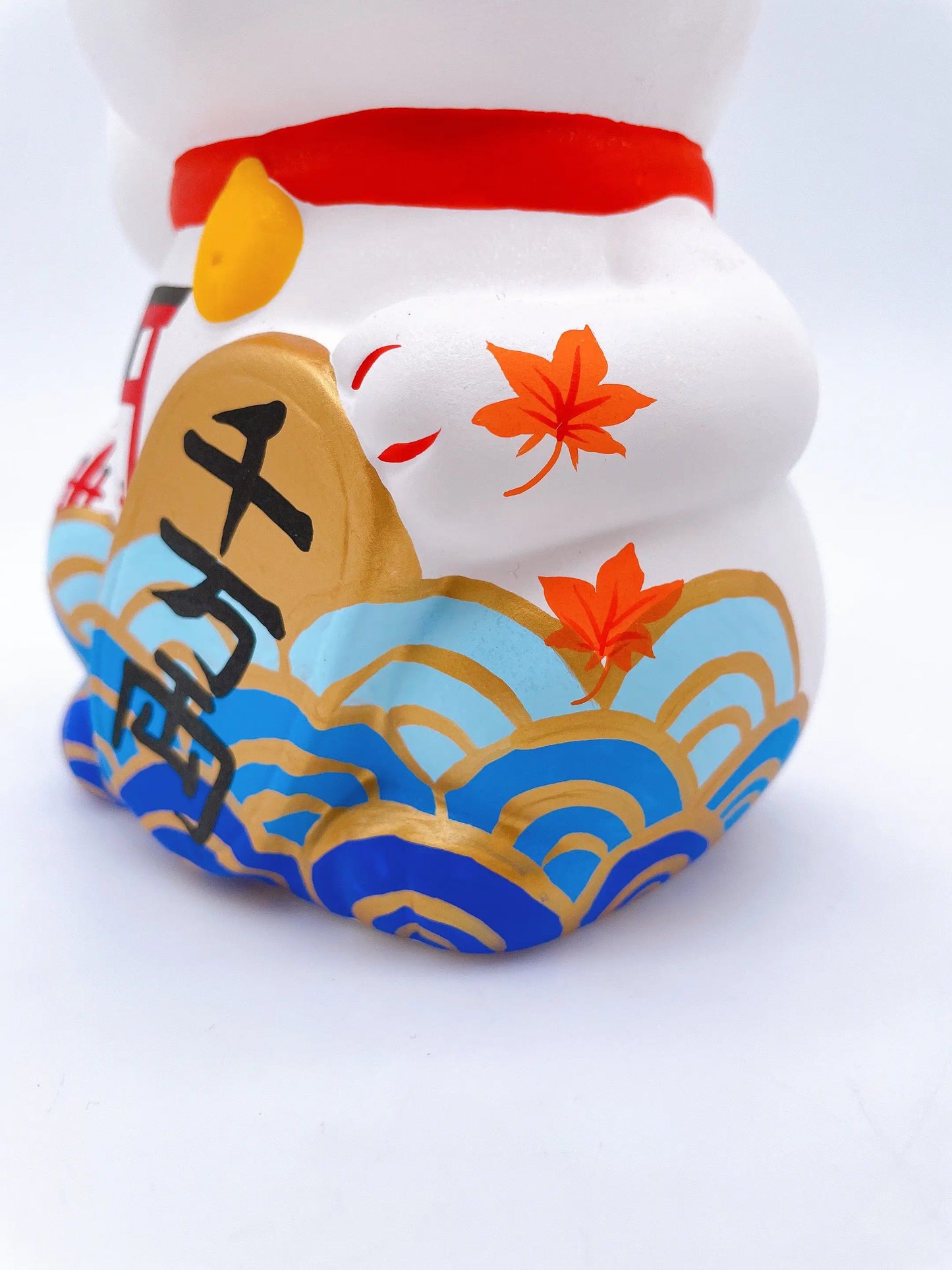 日本谷中堂招財貓 鳥居波浪紅葉