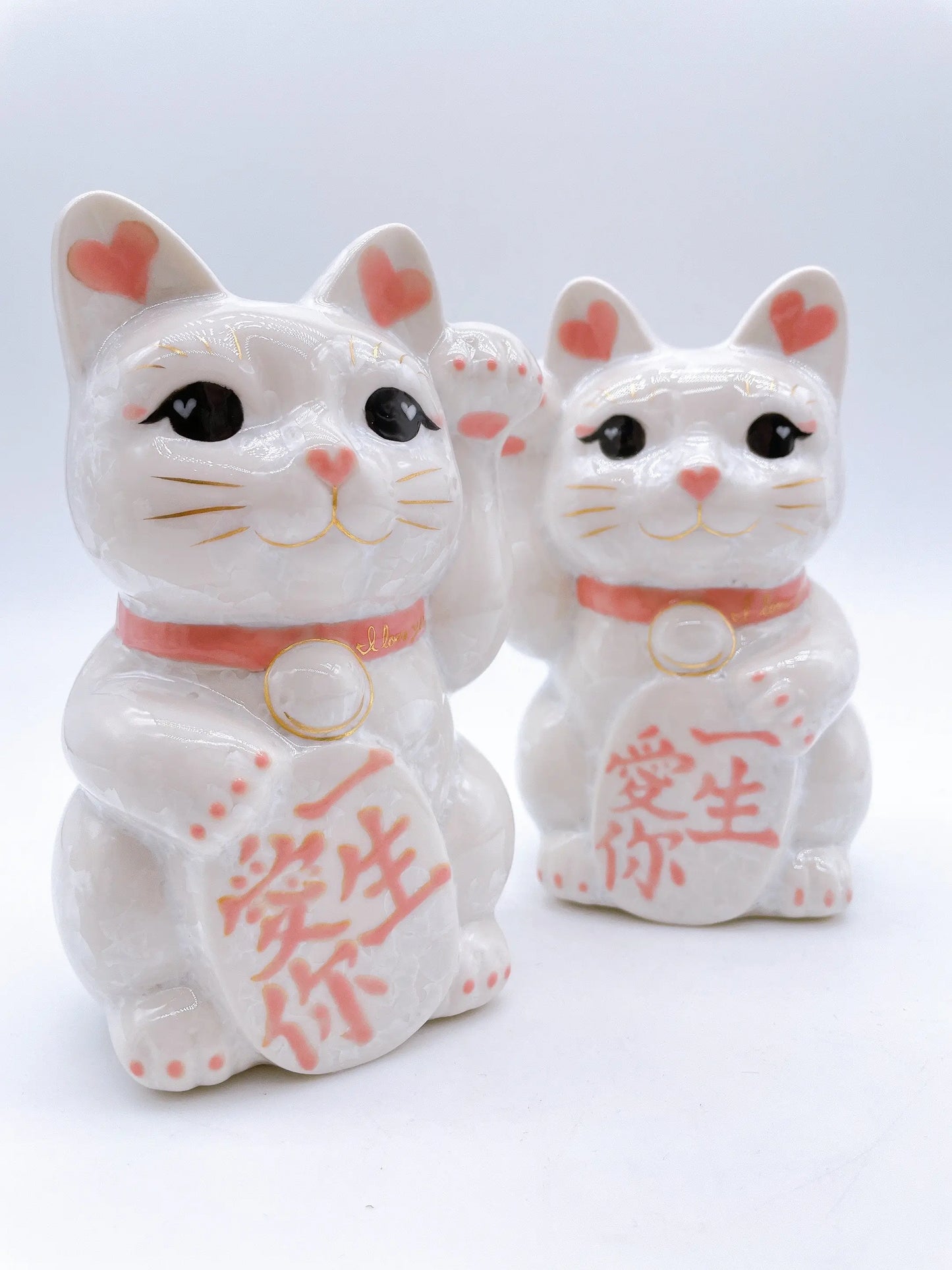 日本清水烧招财猫花结晶一生爱你